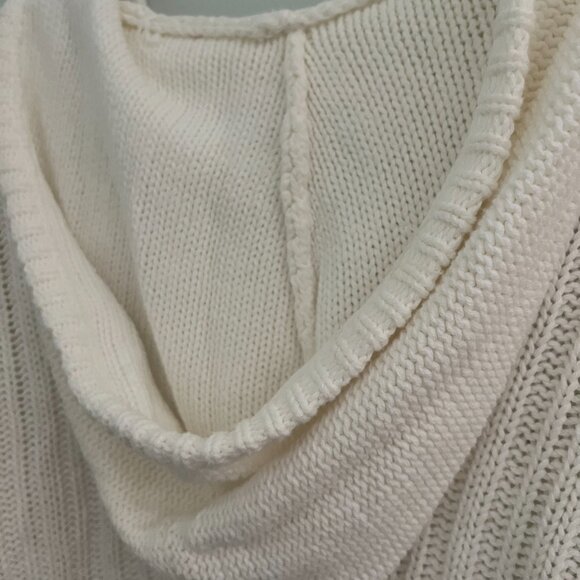 Aeropostale Cream Cable Knit Hoodie Sweater - Size XS - Picture 9 of 10